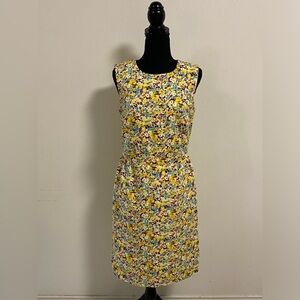Boden Dress Women’s Size 10R Yellow All over floral sleeveless Dress